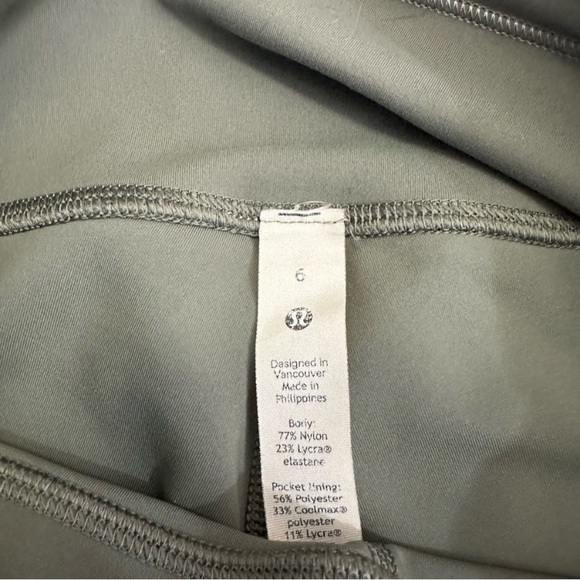 Lululemon Wunder Train High Rise Short 8" 6 Grey Sage Breathable Stretch - Picture 4 of 7